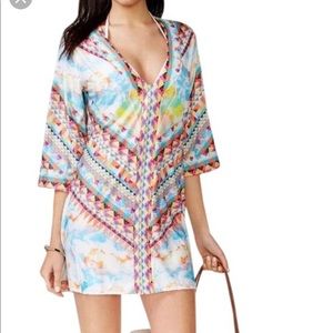 BAR III Geometric Print Swim Coverup.